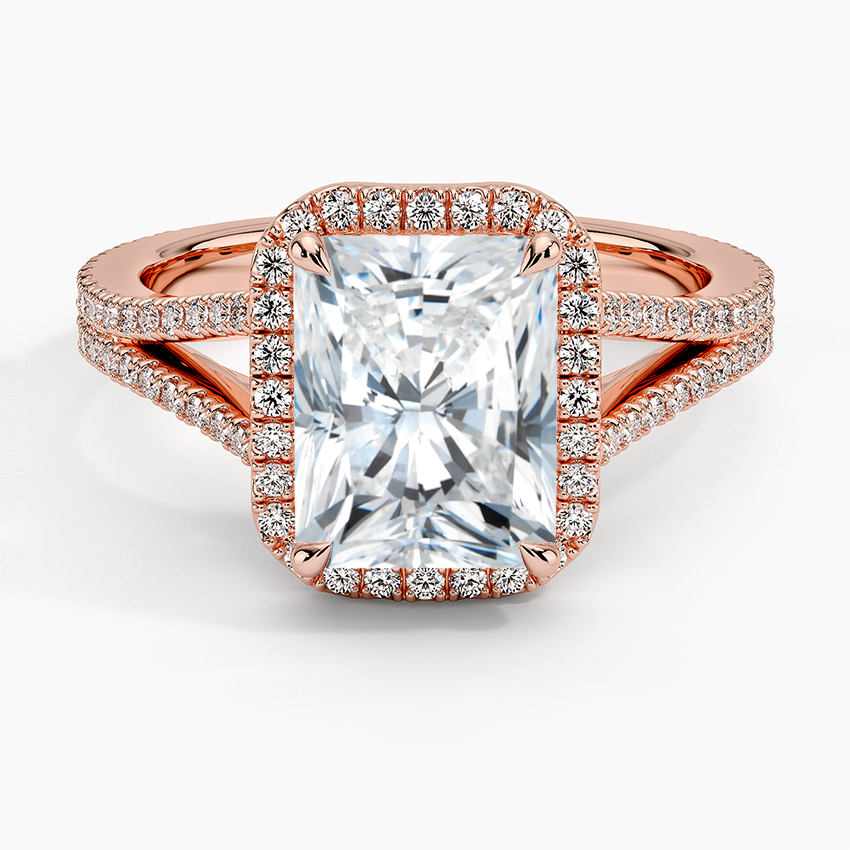 2,50 Karat Radiant Halo Tasarım Tektaş Laboratuvar Pırlanta Yüzük 18K - Aurelia - Bold Diamonds