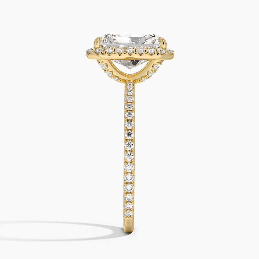 2,50 Karat Radiant Halo Tasarım Tektaş Laboratuvar Pırlanta Yüzük 18K -Celestia - Bold Diamonds
