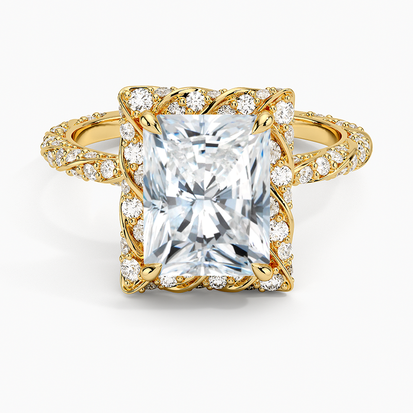 2.50 Karat Radiant Halo Tasarım Tektaş Laboratuvar Pırlanta Yüzük 18k -Elyra - Bold Diamonds