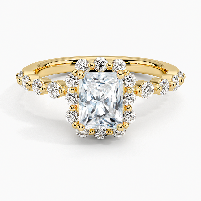 2.50 Karat Radiant Halo Tasarım Tektaş Laboratuvar Pırlanta Yüzük 18K -Mirara - Bold Diamonds
