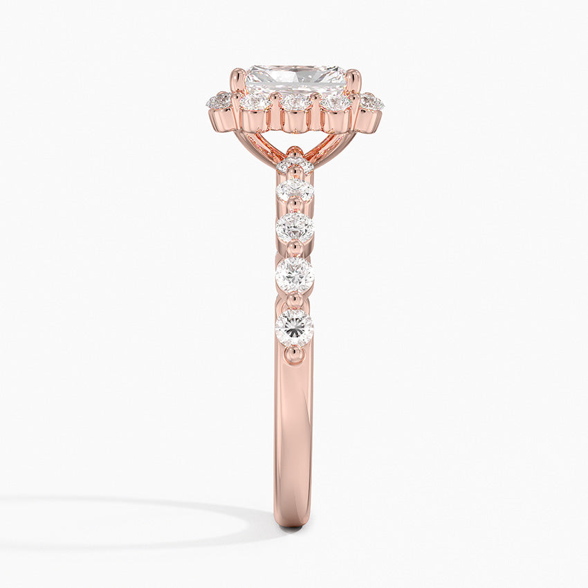 2.50 Karat Radiant Halo Tasarım Tektaş Laboratuvar Pırlanta Yüzük 18K -Mirara - Bold Diamonds