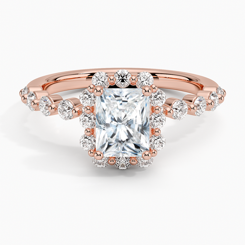 2.50 Karat Radiant Halo Tasarım Tektaş Laboratuvar Pırlanta Yüzük 18K -Mirara - Bold Diamonds