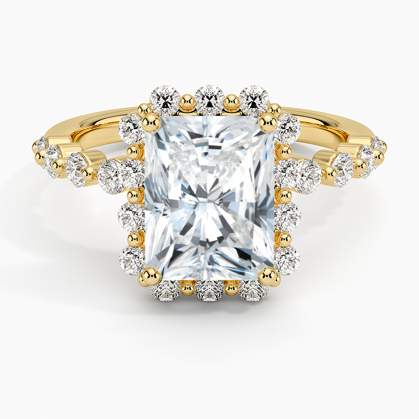 2.50 Karat Radiant Halo Tasarım Tektaş Laboratuvar Pırlanta Yüzük 18K -Mirara - Bold Diamonds