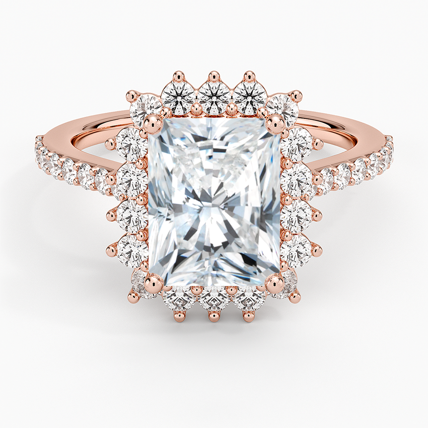 2,50 Karat Radiant Halo Tasarım Tektaş Laboratuvar Pırlanta Yüzük 18K -Seraphina - Bold Diamonds