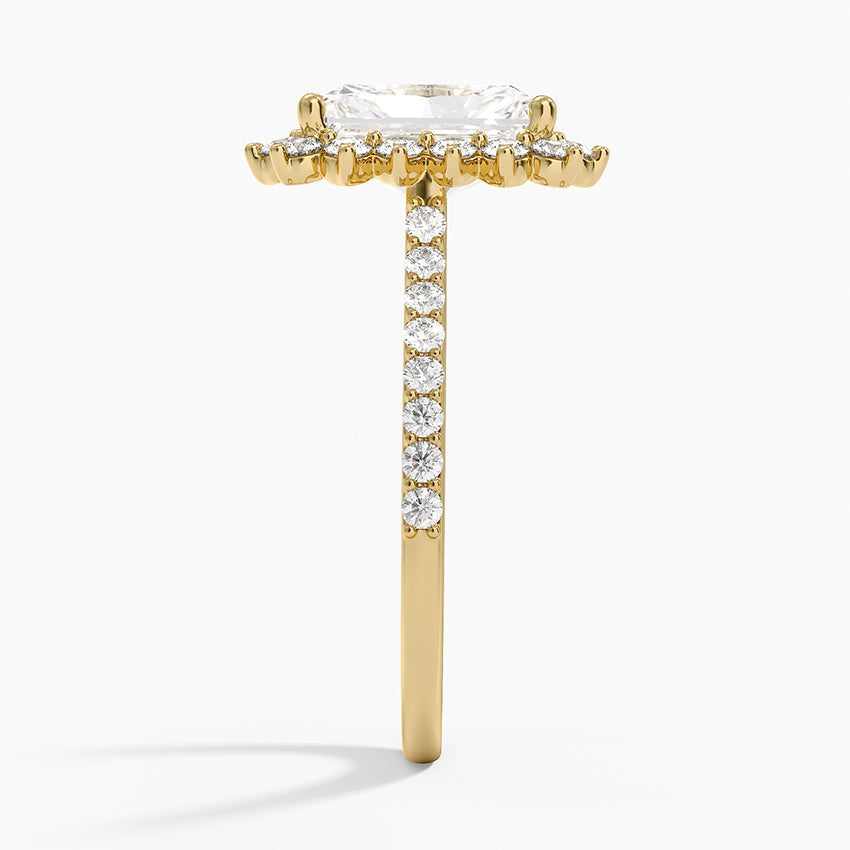 2,50 Karat Radiant Halo Tasarım Tektaş Laboratuvar Pırlanta Yüzük 18K -Seraphina - Bold Diamonds