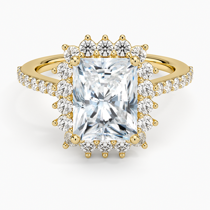 2,50 Karat Radiant Halo Tasarım Tektaş Laboratuvar Pırlanta Yüzük 18K -Seraphina - Bold Diamonds