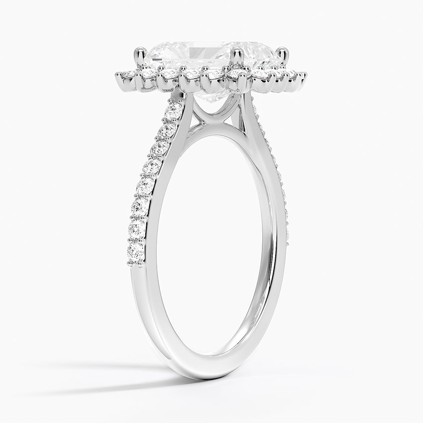 2,50 Karat Radiant Halo Tasarım Tektaş Laboratuvar Pırlanta Yüzük 18K -Seraphina - Bold Diamonds