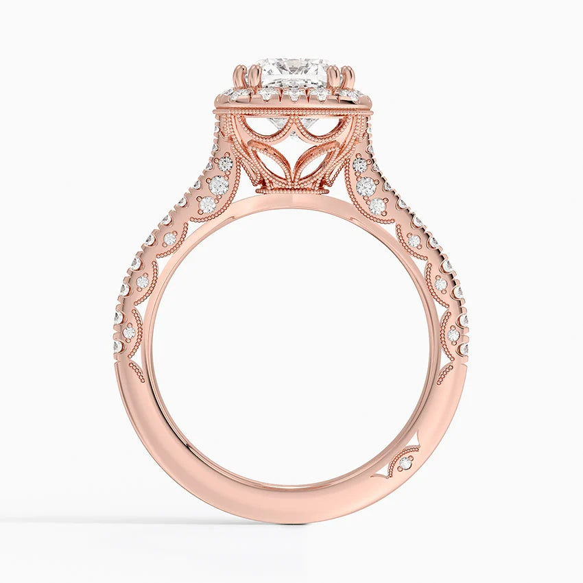 2.60 Karat Cushion Halo Tasarım Tektaş Laboratuvar Pırlanta Yüzük 18K -Florina - Bold Diamonds