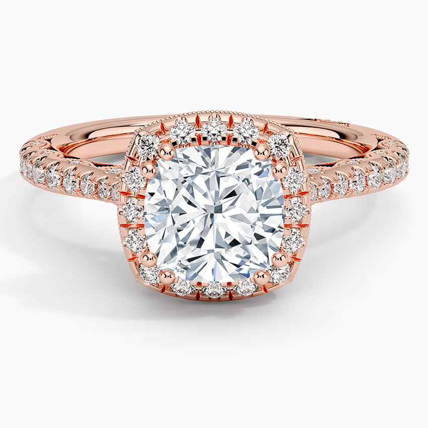 2.60 Karat Cushion Halo Tasarım Tektaş Laboratuvar Pırlanta Yüzük 18K -Florina - Bold Diamonds