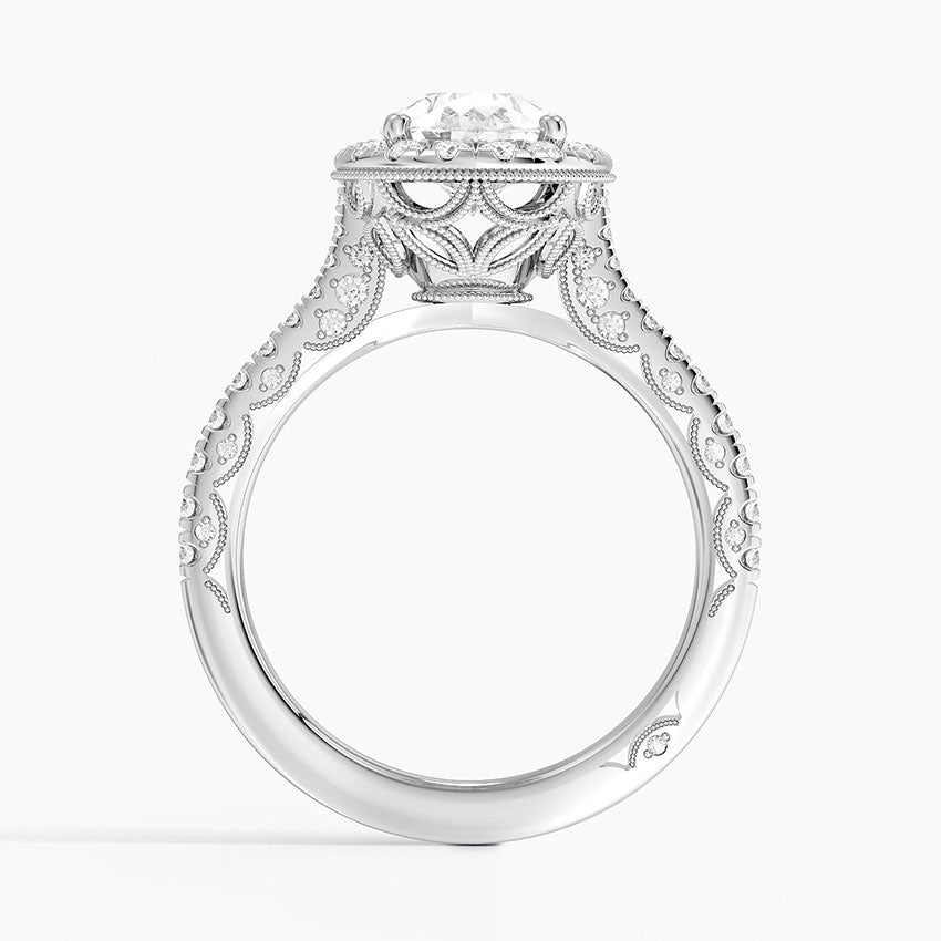 2.60 Karat Damla Halo Tasarım Tektaş Laboratuvar Pırlanta Yüzük 18K -Florina - Bold Diamonds