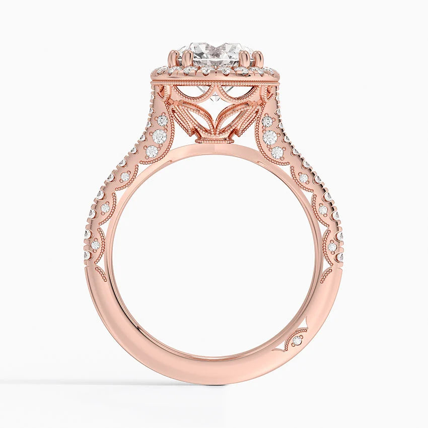 2.60 Karat Halo Tasarım Tektaş Laboratuvar Pırlanta Yüzük 18K -Florina - Bold Diamonds