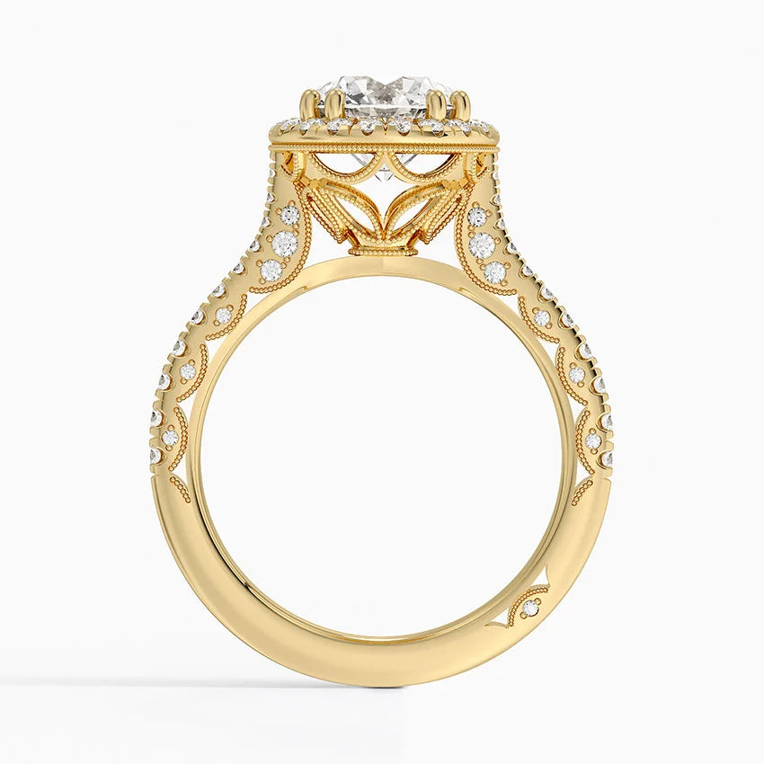 2.60 Karat Halo Tasarım Tektaş Laboratuvar Pırlanta Yüzük 18K -Florina - Bold Diamonds