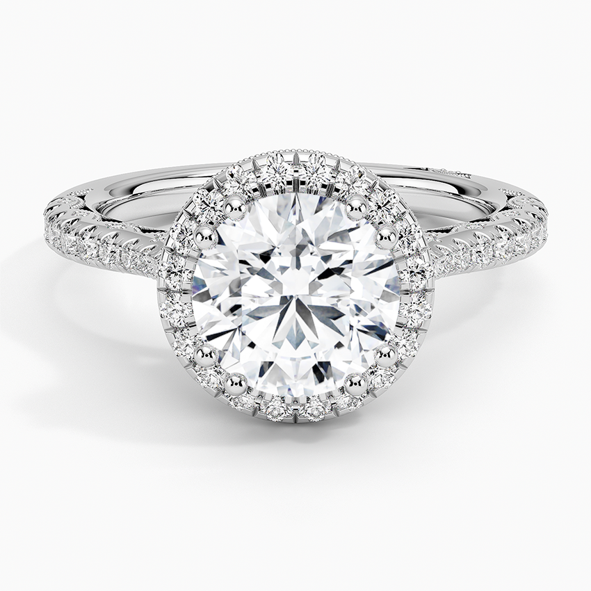 2.60 Karat Halo Tasarım Tektaş Laboratuvar Pırlanta Yüzük 18K -Florina - Bold Diamonds