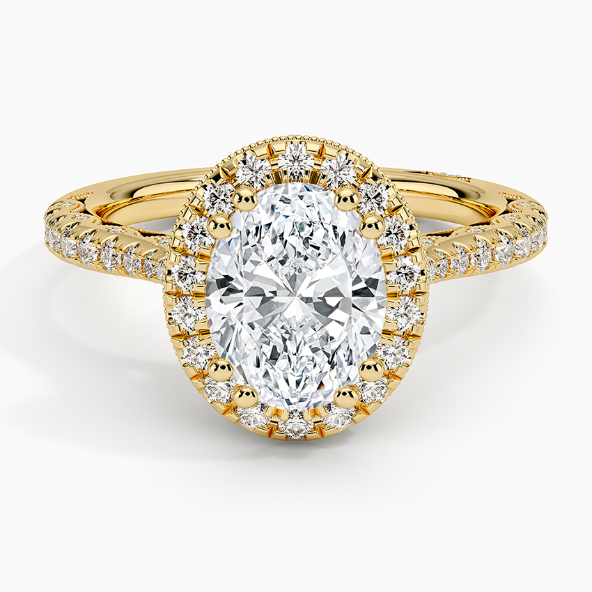 2.60 Karat Oval Halo Tasarım Tektaş Laboratuvar Pırlanta Yüzük 18K -Florina - Bold Diamonds
