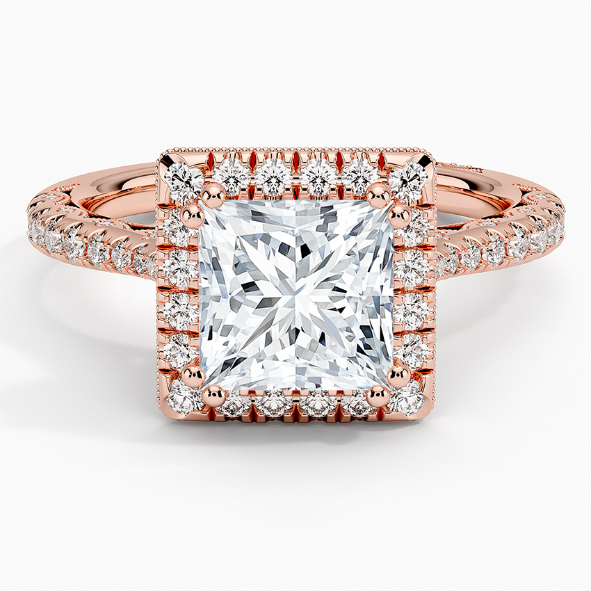 2.60 Karat Prenses Halo Tasarım Tektaş Laboratuvar Pırlanta Yüzük 18K -Florina - Bold Diamonds