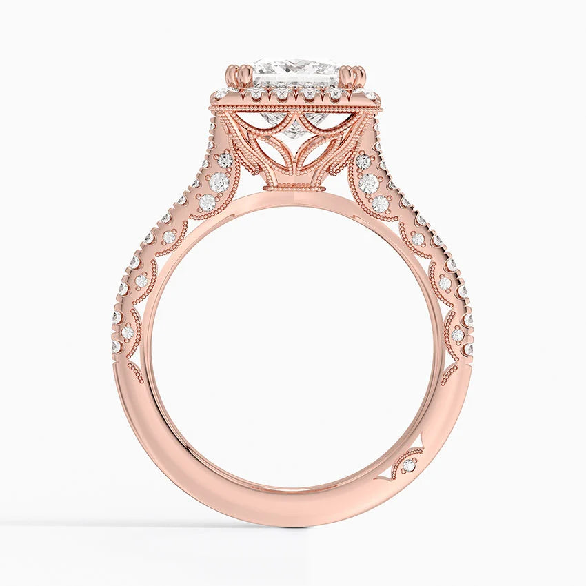 2.60 Karat Prenses Halo Tasarım Tektaş Laboratuvar Pırlanta Yüzük 18K -Florina - Bold Diamonds