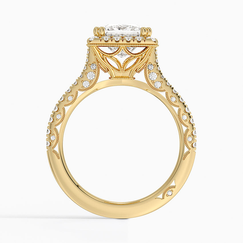 2.60 Karat Prenses Halo Tasarım Tektaş Laboratuvar Pırlanta Yüzük 18K -Florina - Bold Diamonds