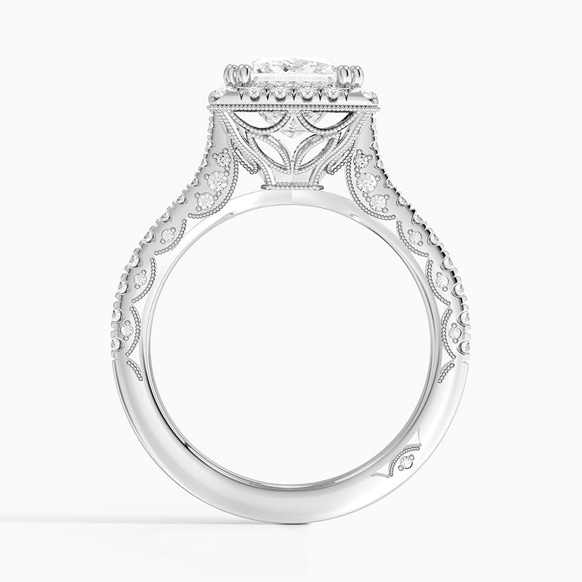 2.60 Karat Prenses Halo Tasarım Tektaş Laboratuvar Pırlanta Yüzük 18K -Florina - Bold Diamonds