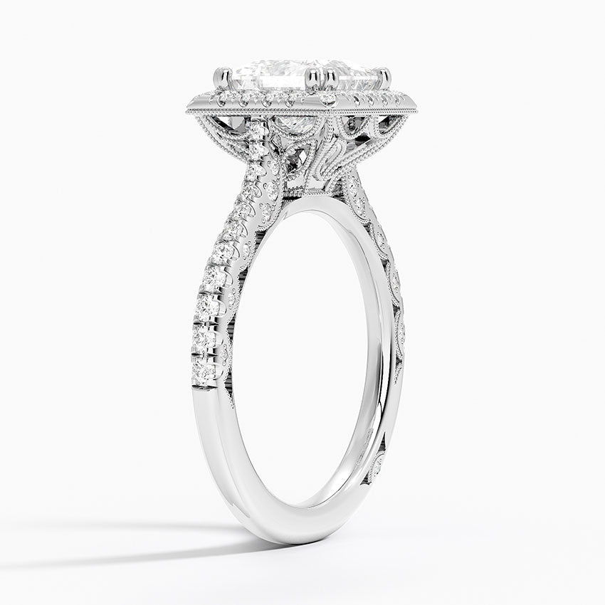 2.60 Karat Prenses Halo Tasarım Tektaş Laboratuvar Pırlanta Yüzük 18K -Florina - Bold Diamonds