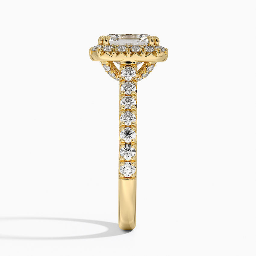 2,75 Karat Asscher Halo Tasarım Tektaş Laboratuvar Pırlanta Yüzük 18K -Aurora - Bold Diamonds