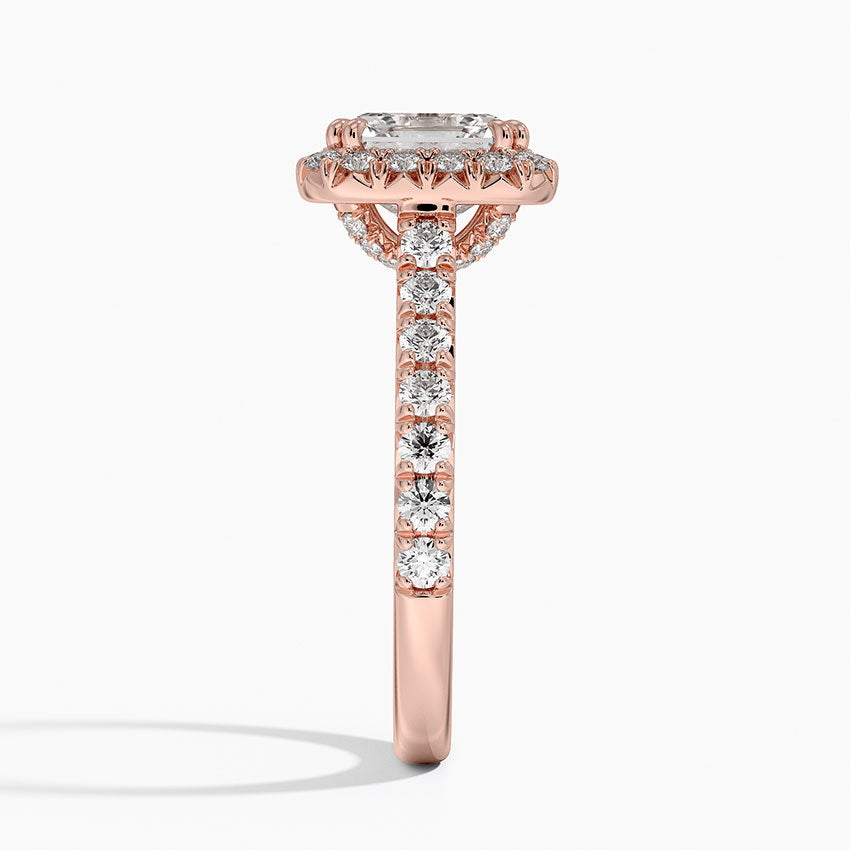 2,75 Karat Asscher Halo Tasarım Tektaş Laboratuvar Pırlanta Yüzük 18K -Aurora - Bold Diamonds