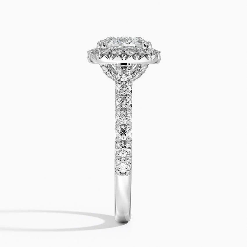 2,75 Karat Cushion Halo Tasarım Tektaş Laboratuvar Pırlanta Yüzük 18K -Aurora - Bold Diamonds