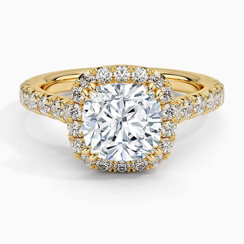 2,75 Karat Cushion Halo Tasarım Tektaş Laboratuvar Pırlanta Yüzük 18K -Aurora - Bold Diamonds