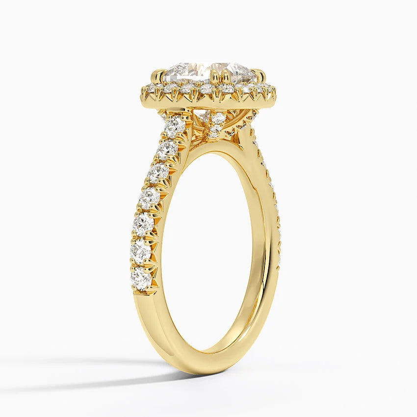 2,75 Karat Cushion Halo Tasarım Tektaş Laboratuvar Pırlanta Yüzük 18K -Aurora - Bold Diamonds