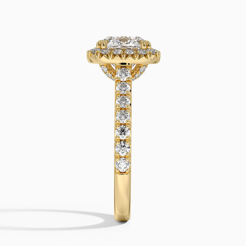 2,75 Karat Cushion Halo Tasarım Tektaş Laboratuvar Pırlanta Yüzük 18K -Aurora - Bold Diamonds