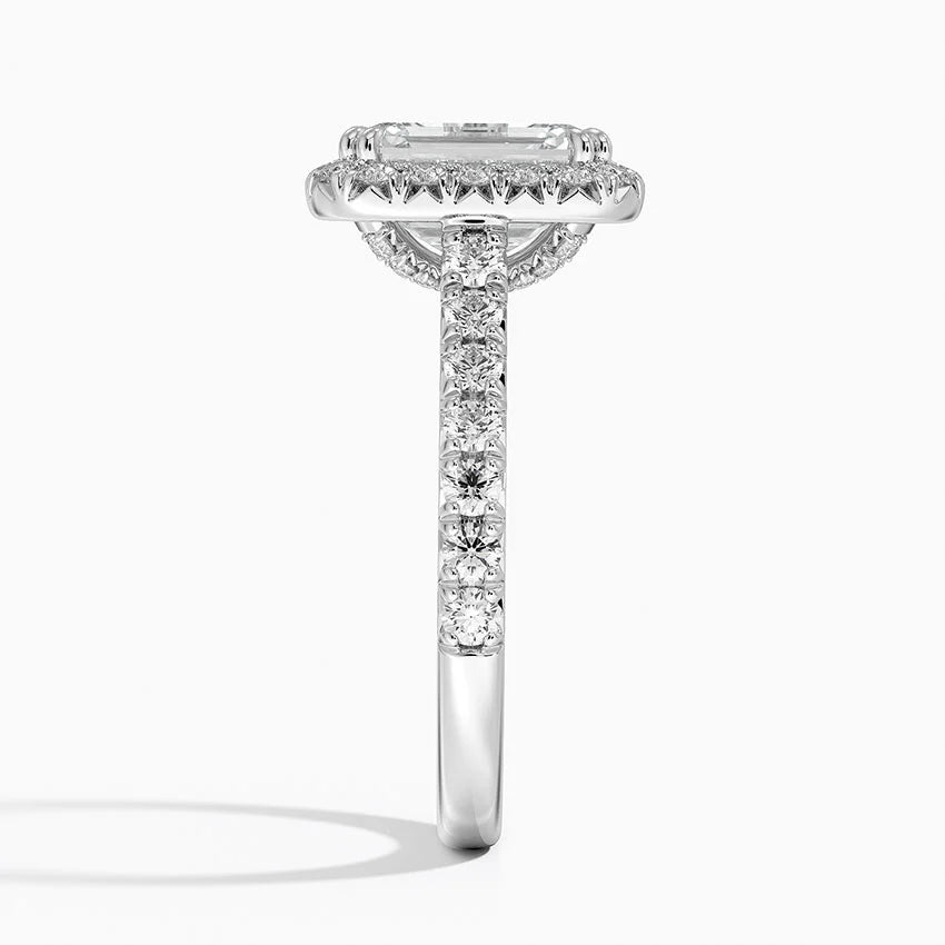 2,75 Karat Emerald Halo Tasarım Tektaş Laboratuvar Pırlanta Yüzük 18K -Aurora - Bold Diamonds