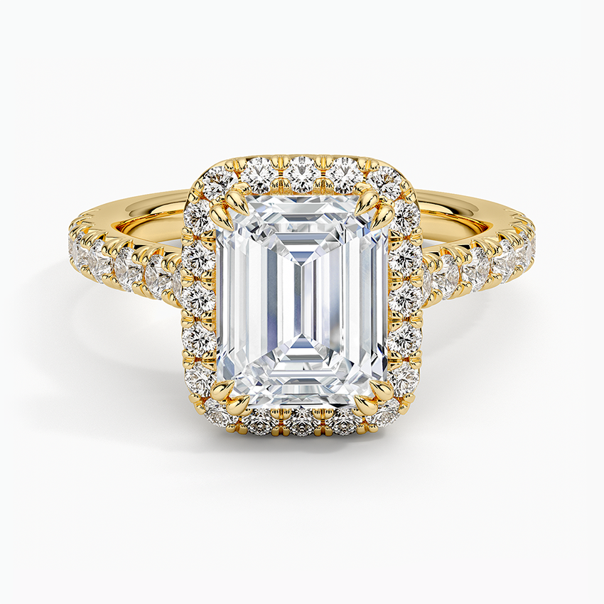 2,75 Karat Emerald Halo Tasarım Tektaş Laboratuvar Pırlanta Yüzük 18K -Aurora - Bold Diamonds