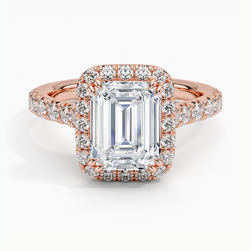 2,75 Karat Emerald Halo Tasarım Tektaş Laboratuvar Pırlanta Yüzük 18K -Aurora - Bold Diamonds