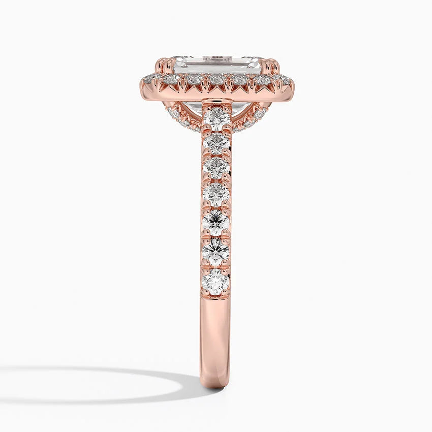 2,75 Karat Emerald Halo Tasarım Tektaş Laboratuvar Pırlanta Yüzük 18K -Aurora - Bold Diamonds