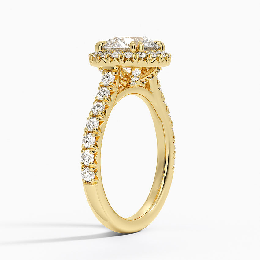 2,75 Karat Halo Tasarım Tektaş Laboratuvar Pırlanta Yüzük 18K -Aurora - Bold Diamonds