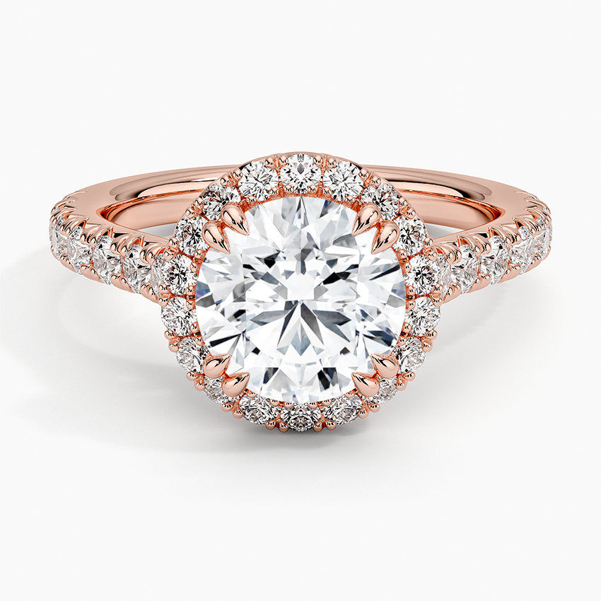 2,75 Karat Halo Tasarım Tektaş Laboratuvar Pırlanta Yüzük 18K -Aurora - Bold Diamonds