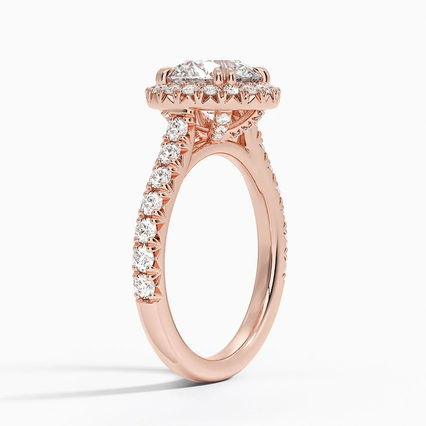 2,75 Karat Halo Tasarım Tektaş Laboratuvar Pırlanta Yüzük 18K -Aurora - Bold Diamonds