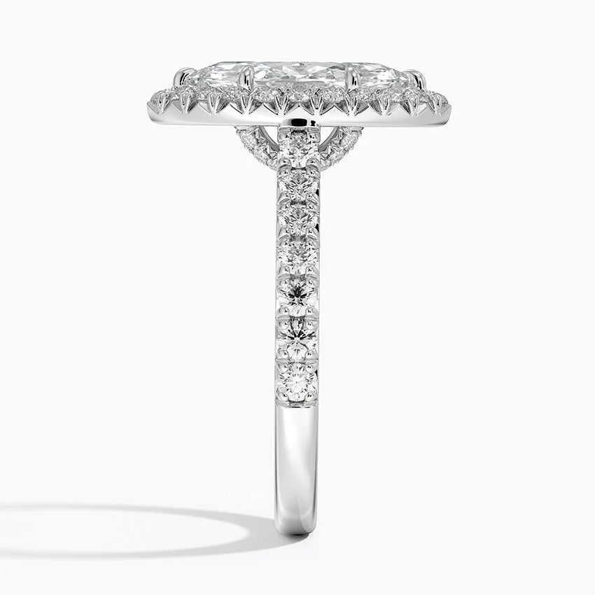 2,75 Karat Marquise Halo Tasarım Tektaş Laboratuvar Pırlanta Yüzük 18K -Aurora - Bold Diamonds