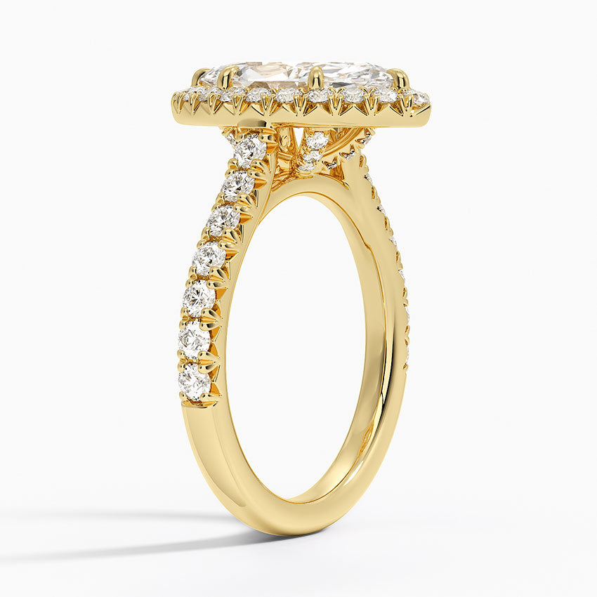 2,75 Karat Marquise Halo Tasarım Tektaş Laboratuvar Pırlanta Yüzük 18K -Aurora - Bold Diamonds