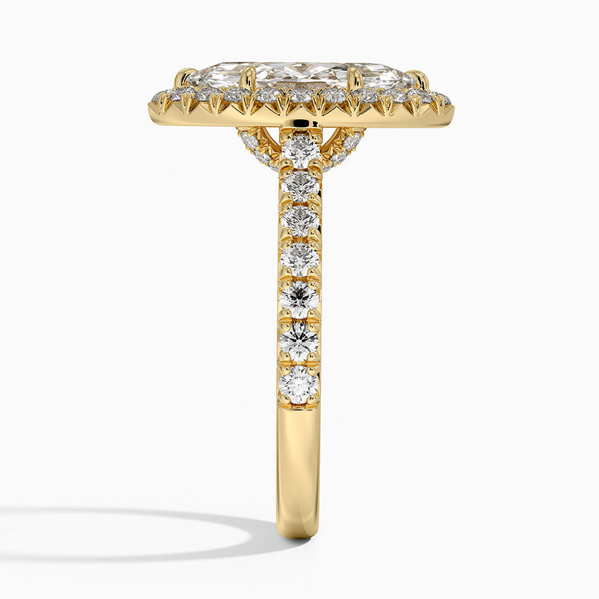 2,75 Karat Marquise Halo Tasarım Tektaş Laboratuvar Pırlanta Yüzük 18K -Aurora - Bold Diamonds