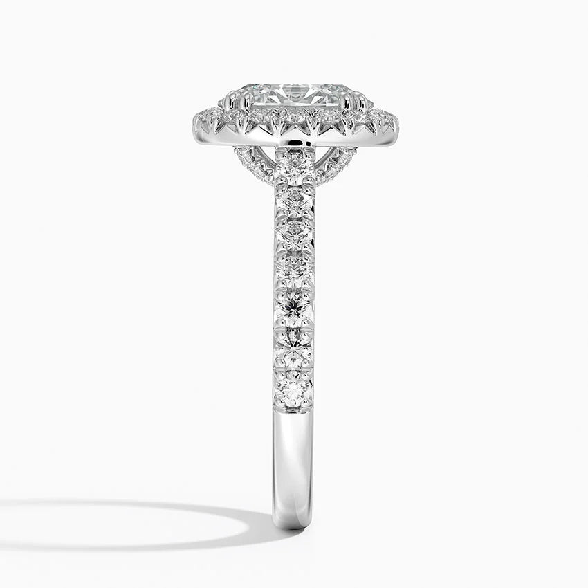 2,75 Karat Oval Halo Tasarım Tektaş Laboratuvar Pırlanta Yüzük 18K -Aurora - Bold Diamonds