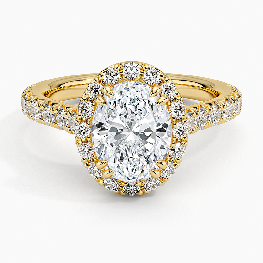 2,75 Karat Oval Halo Tasarım Tektaş Laboratuvar Pırlanta Yüzük 18K -Aurora - Bold Diamonds