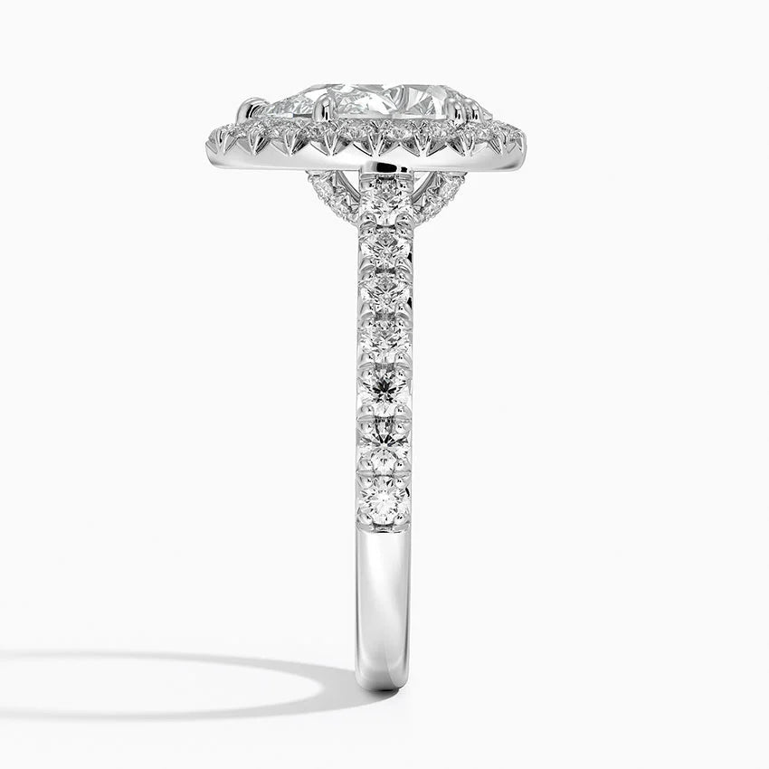 2,75 Karat Pear Halo Tasarım Tektaş Laboratuvar Pırlanta Yüzük 18K -Aurora - Bold Diamonds