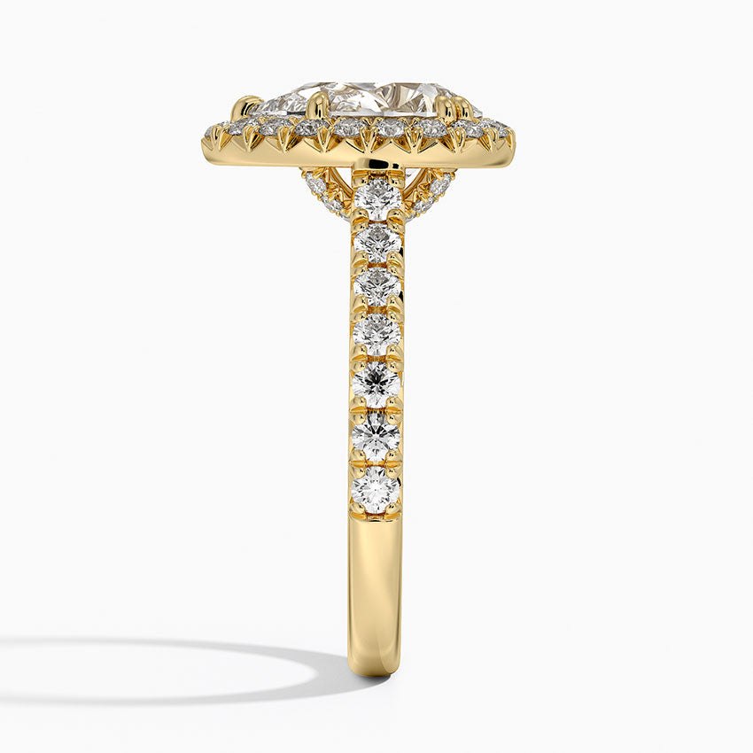 2,75 Karat Pear Halo Tasarım Tektaş Laboratuvar Pırlanta Yüzük 18K -Aurora - Bold Diamonds