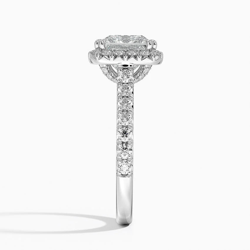 2,75 Karat Prenses Halo Tasarım Tektaş Laboratuvar Pırlanta Yüzük 18K -Aurora - Bold Diamonds