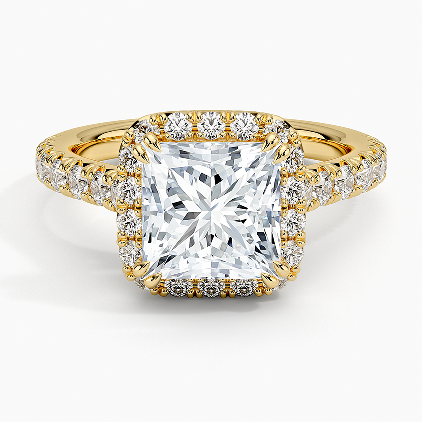 2,75 Karat Prenses Halo Tasarım Tektaş Laboratuvar Pırlanta Yüzük 18K -Aurora - Bold Diamonds