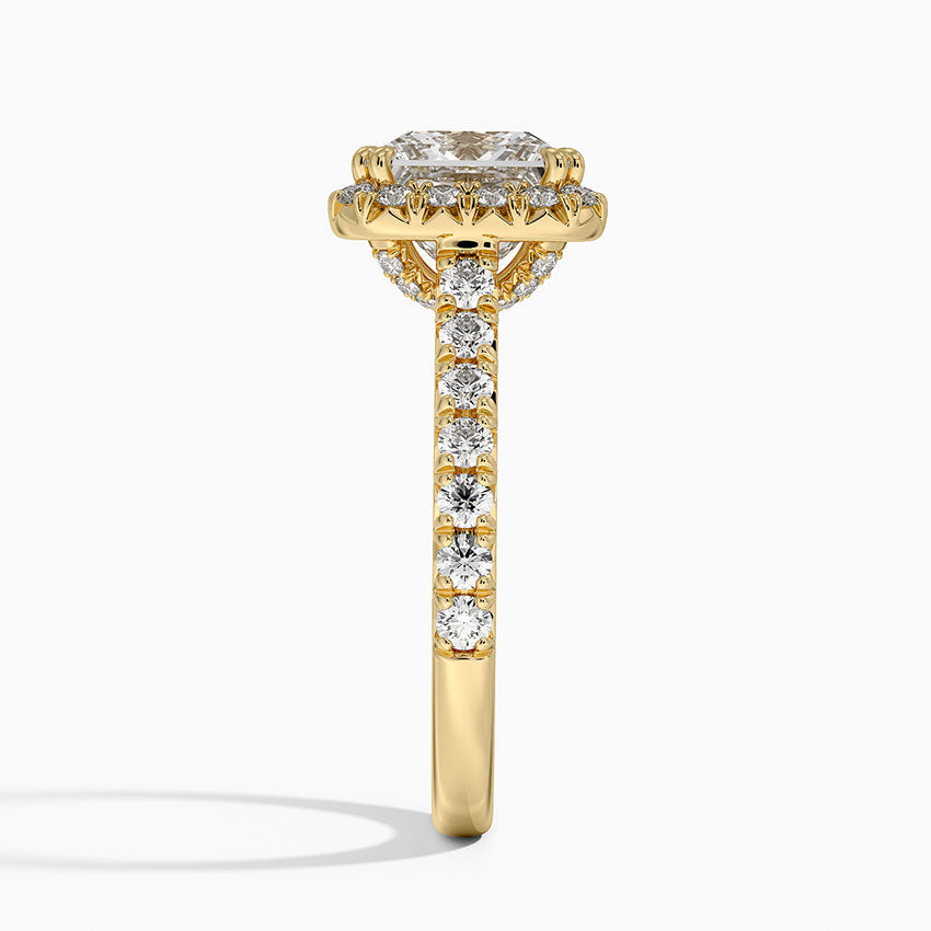 2,75 Karat Prenses Halo Tasarım Tektaş Laboratuvar Pırlanta Yüzük 18K -Aurora - Bold Diamonds