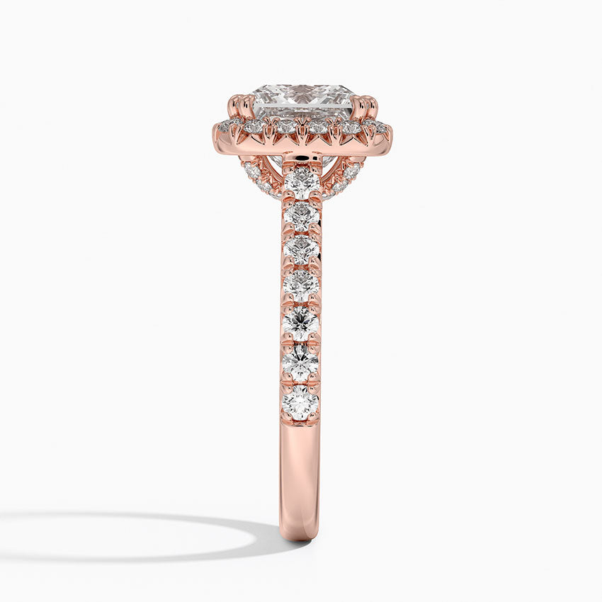 2,75 Karat Prenses Halo Tasarım Tektaş Laboratuvar Pırlanta Yüzük 18K -Aurora - Bold Diamonds