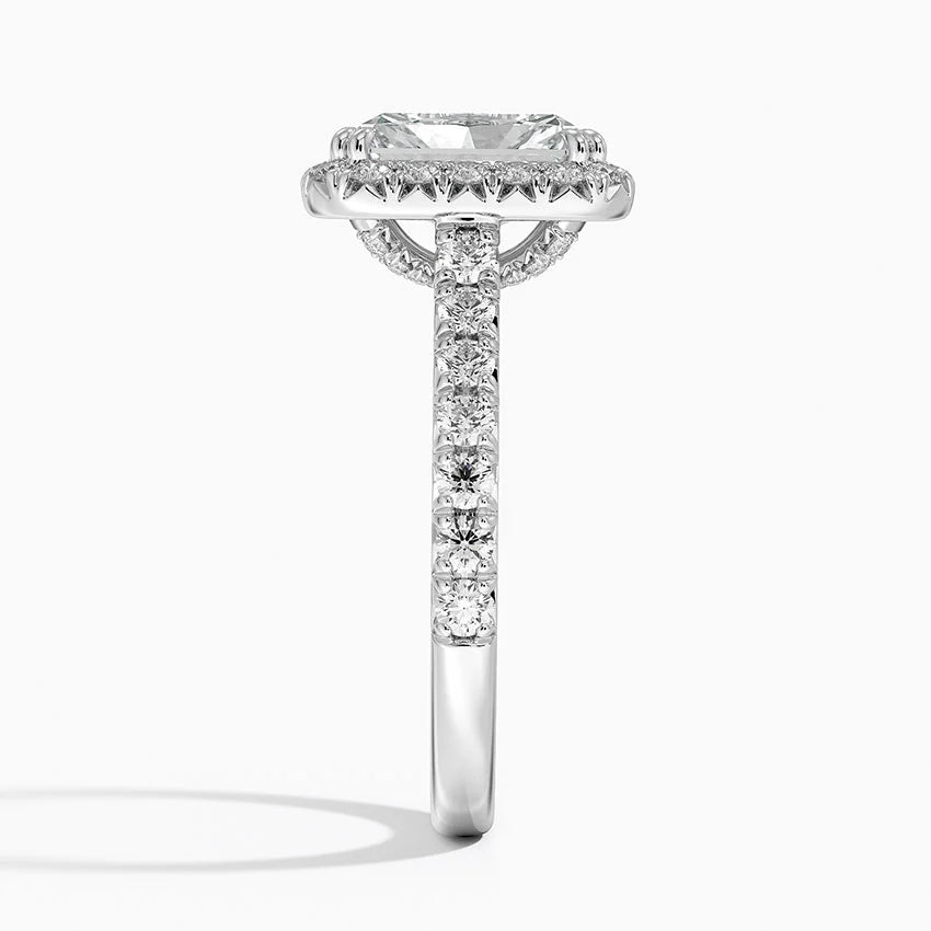 2,75 Karat Radiant Halo Tasarım Tektaş Laboratuvar Pırlanta Yüzük 18K -Aurora - Bold Diamonds
