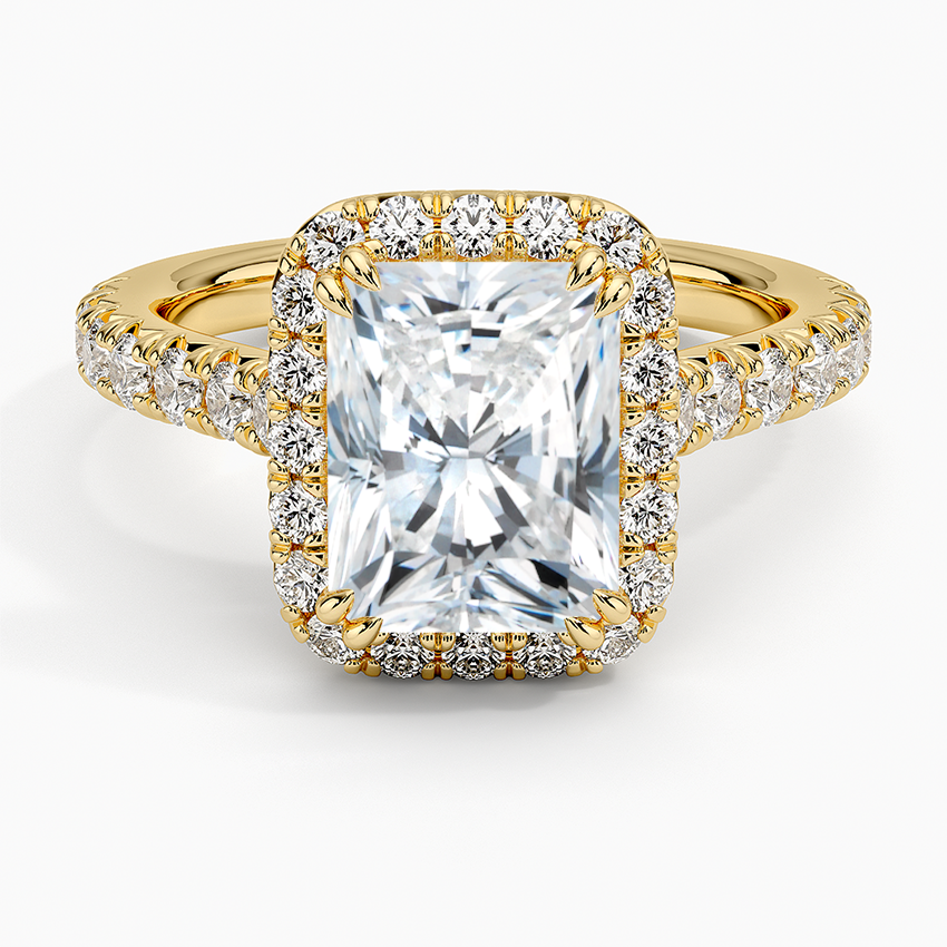 2,75 Karat Radiant Halo Tasarım Tektaş Laboratuvar Pırlanta Yüzük 18K -Aurora - Bold Diamonds
