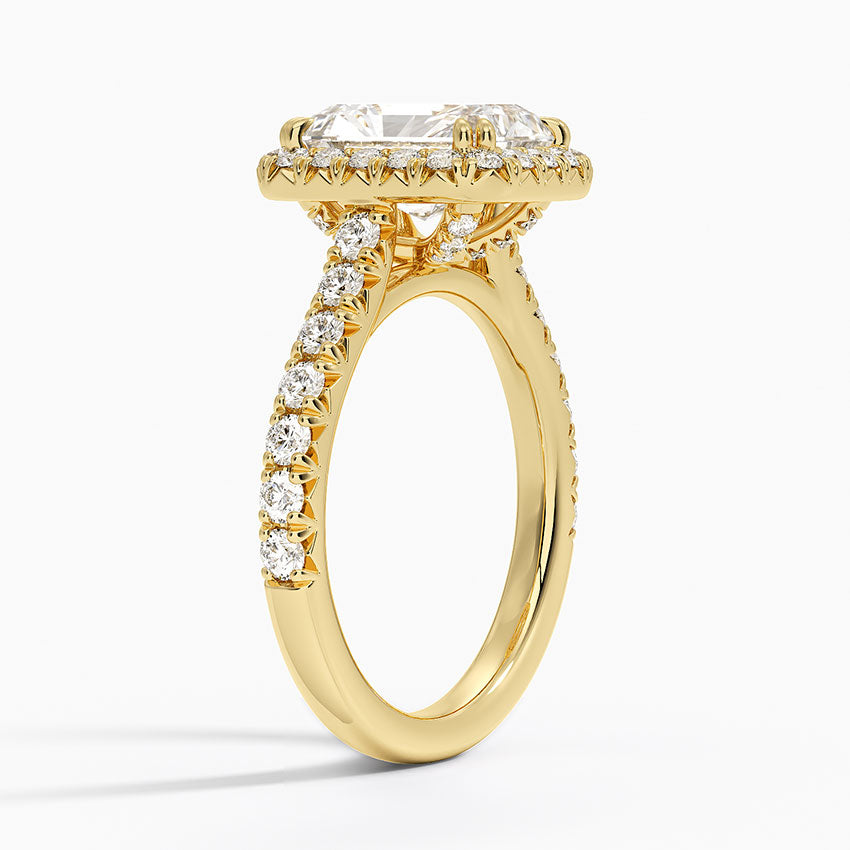 2,75 Karat Radiant Halo Tasarım Tektaş Laboratuvar Pırlanta Yüzük 18K -Aurora - Bold Diamonds